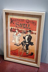 Stunning Original Vintage American SNELL Cycles Print 