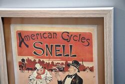 Stunning Original Vintage American SNELL Cycles Print 
