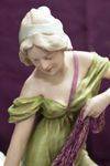 Stunning Royal Dux Figure With Two Shell Bowls C1900