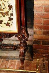 Stunning Victorian Carved Mahogany Fire Screen