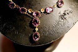 Stunning Victorian Gold and Amethyst Necklace 