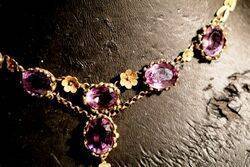 Stunning Victorian Gold and Amethyst Necklace 