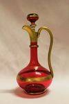 Stunning Victorian Ruby Glass and Gilt Claret Jug