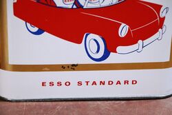 Stunning Vintage Esso Extra Motor Oil 1 litre Pictorial Tin 