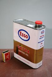 Stunning Vintage Esso Extra Motor Oil 1 litre Pictorial Tin 