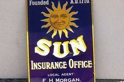 Sun Insurance Enamel Advertising Sign