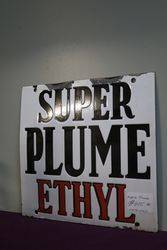 Super Plume Ethyl Enamel Advertising Sign  