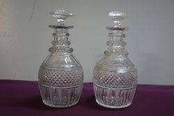 Superb Quality Late George III 3 Ring Cut Glass Decanters 