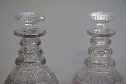 Superb Quality Late George III 3 Ring Cut Glass Decanters 