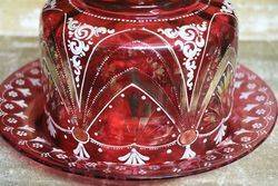 Superb Ruby Dish + Cover C1870 
