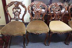 Superb set of  6 Antique Cab Leg Walnut Chairs