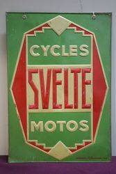 Svelte Cycles Embossed Tin Double Sign 