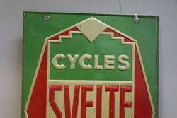 Svelte Cycles Embossed Tin Double Sign 