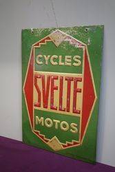 Svelte Cycles Embossed Tin Double Sign 