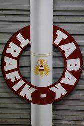 TabakTrafik Cigarette Shape Enamel Advertising Sign 