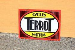 Terrot Cycles and Motors Double Sided Enamel Sign