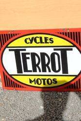 Terrot Cycles and Motors Double Sided Enamel Sign