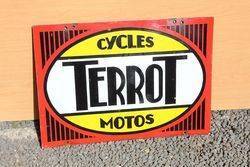 Terrot Cycles and Motors Double Sided Enamel Sign