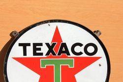 Texaco Double Sided Enamel Advertising Sign