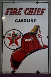 Texaco Gasoline Fire Chief Sign 