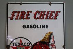 Texaco Gasoline Fire Chief Sign 