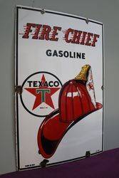 Texaco Gasoline Fire Chief Sign 