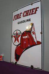 Texaco Gasoline Fire Chief Sign 