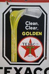 Texaco Motor Oil Doubled Sided Enamel Advertising Sign 