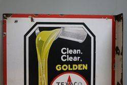 Texaco Motor Oil Doubled Sided Enamel Advertising Sign 