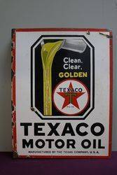 Texaco Motor Oil Doubled Sided Enamel Advertising Sign 