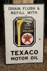 Texaco Motor Oil Enamel Advertising Sign 