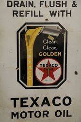 Texaco Motor Oil Enamel Advertising Sign 