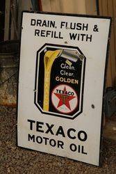 Texaco Motor Oil Enamel Advertising Sign 