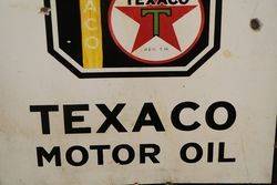 Texaco Motor Oil Enamel Advertising Sign 