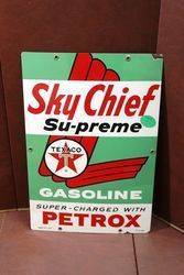 Texaco Sky Chief Enamel Advertising Sign