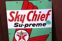 Texaco Sky Chief Enamel Advertising Sign