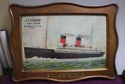 The French Line Great Ocean Flyer Tin Ship Advertising Sign 