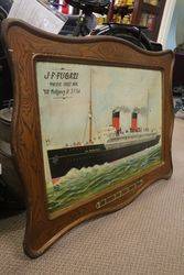 The French Line Great Ocean Flyer Tin Ship Advertising Sign 