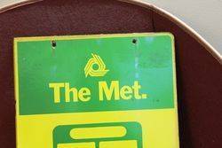 The Met Bus Stop Enamel Post Mount Sign