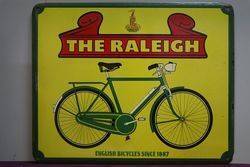 The Raleigh English Bicycles Pictorial Enamel Advertising Sign 