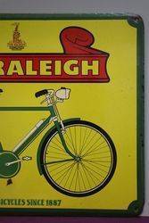 The Raleigh English Bicycles Pictorial Enamel Advertising Sign 