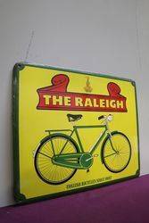 The Raleigh English Bicycles Pictorial Enamel Advertising Sign 