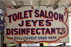 Toilet Saloon Jeyes Disinfectants Enamel Advertising Sign 