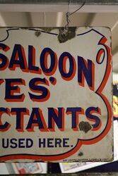 Toilet Saloon Jeyes Disinfectants Enamel Advertising Sign 