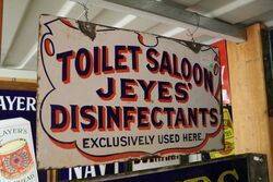 Toilet Saloon Jeyes Disinfectants Enamel Advertising Sign 