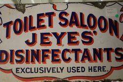 Toilet Saloon Jeyes Disinfectants Enamel Advertising Sign 