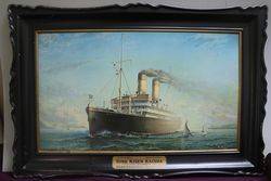 Toyo Kisen Kaisha Transpacific Services Advertising Pictorial Tin Sign 