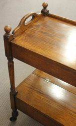 Tray Top Oak Tea Trolley with Lidded Compartment