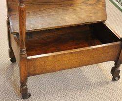 Tray Top Oak Tea Trolley with Lidded Compartment