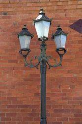 Tudor 3 Branch Cast Iron Garden Lamp